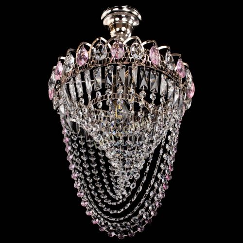 Люстра Астра Водоворот с подвесом №1 розовая в Симферополе Гусь Хрустальный
