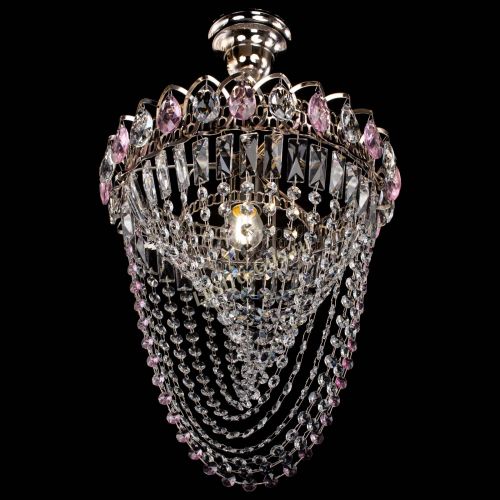 Люстра Астра Водоворот с подвесом №1 розовая в Симферополе Гусь Хрустальный