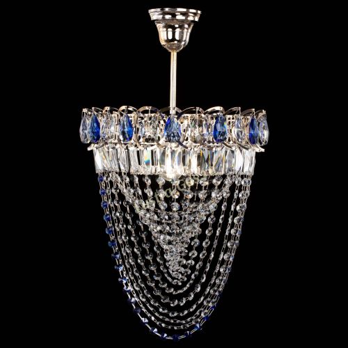 Люстра Астра Водоворот с подвесом №1 синяя в Симферополе Гусь Хрустальный