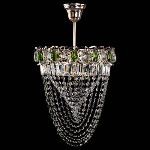 Люстра Астра Водоворот с подвесом №1 зеленая в Симферополе Гусь Хрустальный