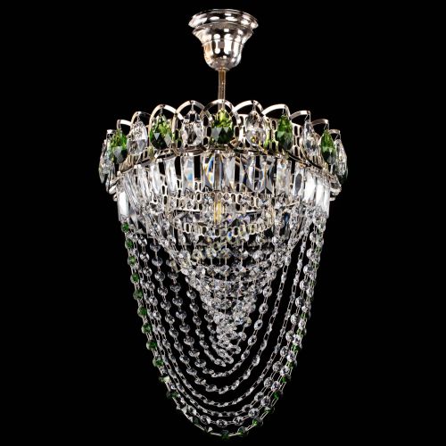 Люстра Астра Водоворот с подвесом №1 зеленая в Симферополе Гусь Хрустальный