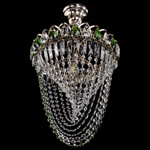 Люстра Астра Водоворот с подвесом №1 зеленая в Симферополе Гусь Хрустальный