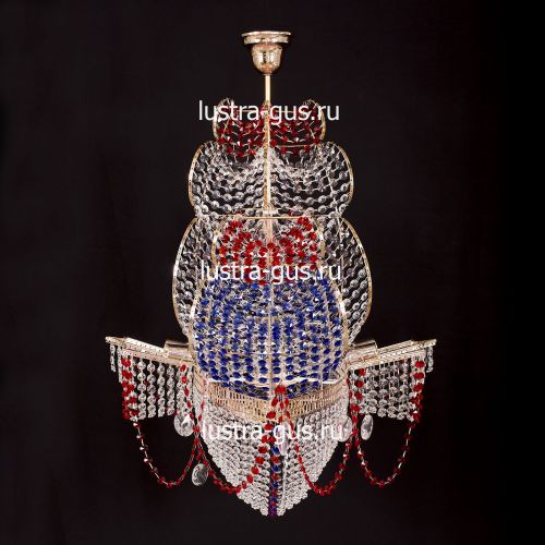 Люстра Черная Жемчужина красная в Симферополе Гусь Хрустальный