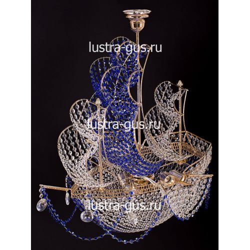 Люстра Черная Жемчужина синяя в Симферополе Гусь Хрустальный