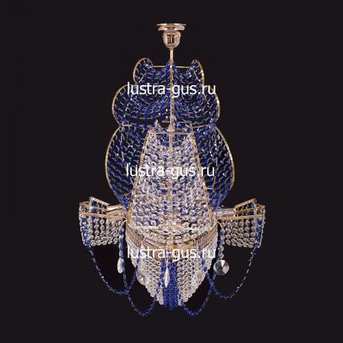 Люстра Черная Жемчужина синяя в Симферополе Гусь Хрустальный