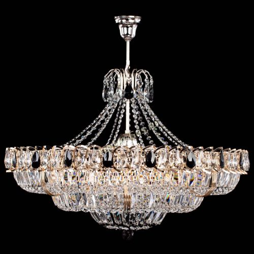 Люстра Двойное кольцо пластинка с подвесом Черная в Симферополе Гусь Хрустальный