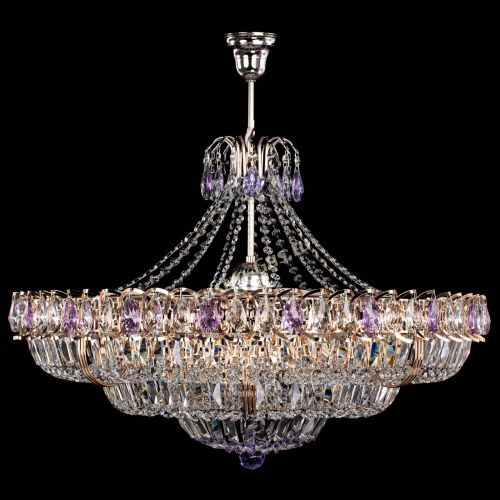 Люстра Двойное кольцо пластинка с подвесом Фиолетовая в Симферополе Гусь Хрустальный