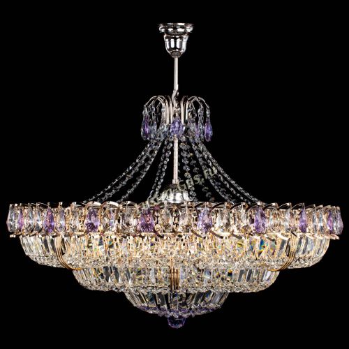 Люстра Двойное кольцо пластинка с подвесом Фиолетовая в Симферополе Гусь Хрустальный