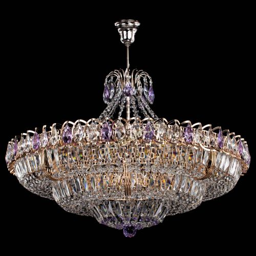Люстра Двойное кольцо пластинка с подвесом Фиолетовая в Симферополе Гусь Хрустальный