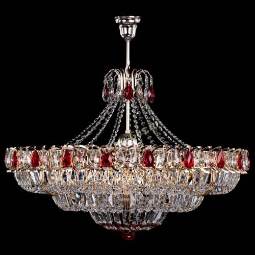 Люстра Двойное кольцо пластинка с подвесом Красная в Симферополе Гусь Хрустальный