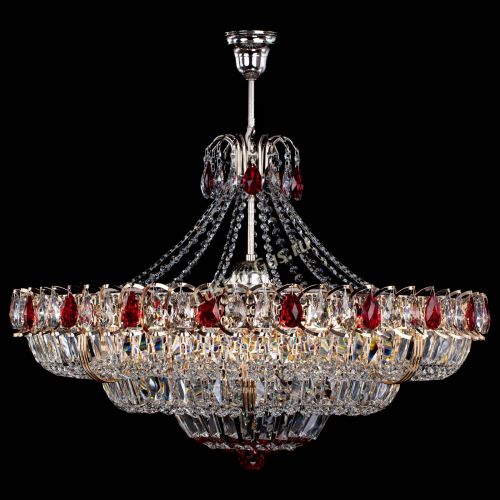 Люстра Двойное кольцо пластинка с подвесом Красная в Симферополе Гусь Хрустальный