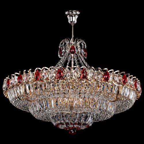 Люстра Двойное кольцо пластинка с подвесом Красная в Симферополе Гусь Хрустальный