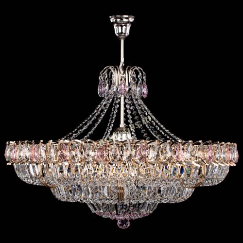 Люстра Двойное кольцо пластинка с подвесом Розовая в Симферополе Гусь Хрустальный