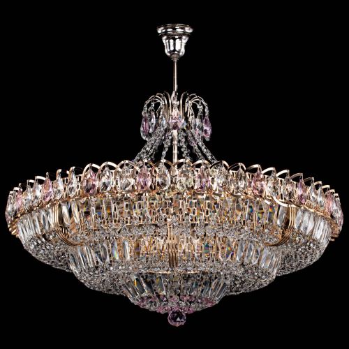 Люстра Двойное кольцо пластинка с подвесом Розовая в Симферополе Гусь Хрустальный