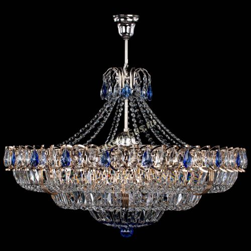 Люстра Двойное кольцо пластинка с подвесом Синяя в Симферополе Гусь Хрустальный