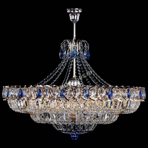 Люстра Двойное кольцо пластинка с подвесом Синяя в Симферополе Гусь Хрустальный