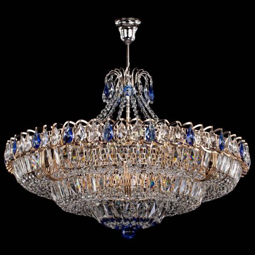 Люстра Двойное кольцо пластинка с подвесом Синяя в Симферополе Гусь Хрустальный