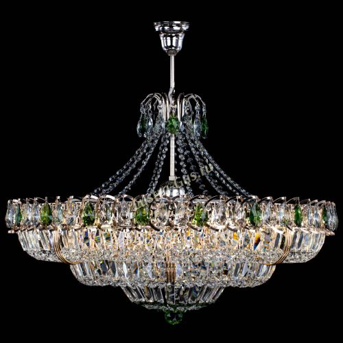 Люстра Двойное кольцо пластинка с подвесом Зеленая в Симферополе Гусь Хрустальный