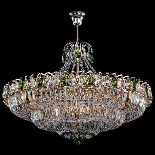 Люстра Двойное кольцо пластинка с подвесом Зеленая в Симферополе Гусь Хрустальный