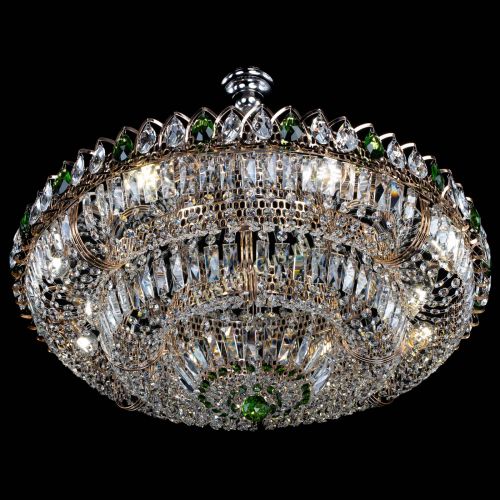 Люстра Двойное кольцо пластинка с подвесом Зеленая в Симферополе Гусь Хрустальный