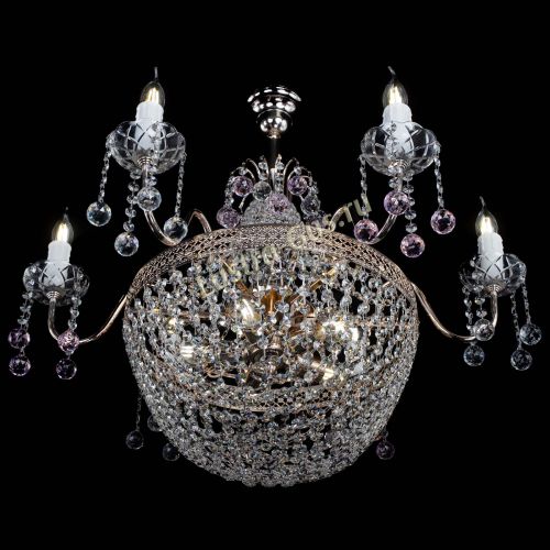 Люстра Елизавета №11 Венеция розовая в Симферополе Гусь Хрустальный