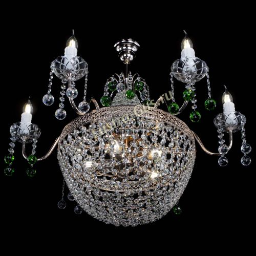 Люстра Елизавета №11 Венеция зеленая в Симферополе Гусь Хрустальный