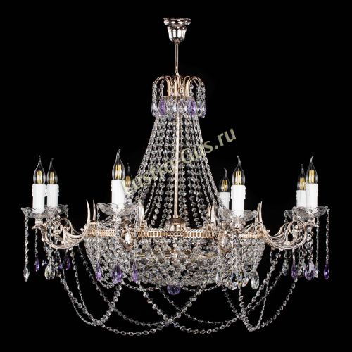 Люстра Елизавета №13 фиолетовая в Симферополе Гусь Хрустальный