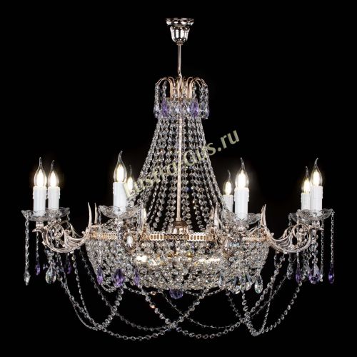 Люстра Елизавета №13 фиолетовая в Симферополе Гусь Хрустальный