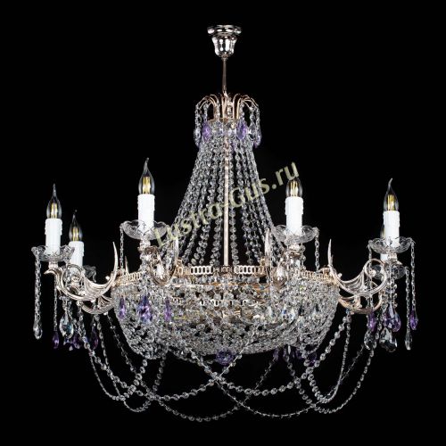 Люстра Елизавета №13 фиолетовая в Симферополе Гусь Хрустальный