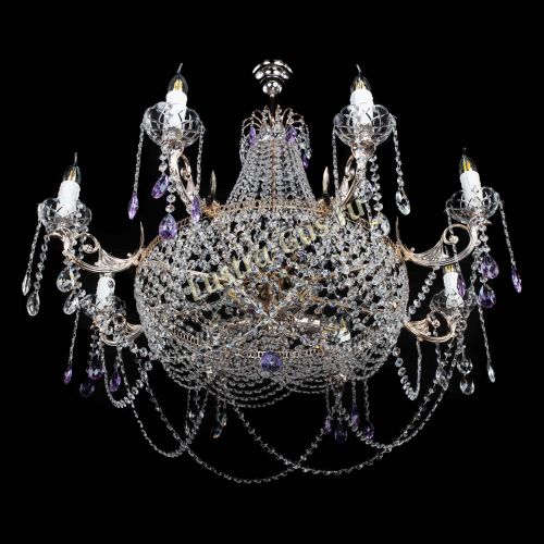 Люстра Елизавета №13 фиолетовая в Симферополе Гусь Хрустальный