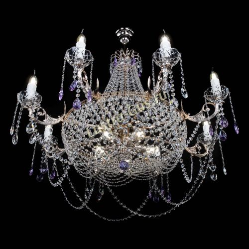 Люстра Елизавета №13 фиолетовая в Симферополе Гусь Хрустальный