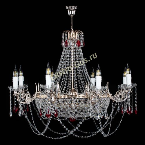 Люстра Елизавета №13 красная в Симферополе Гусь Хрустальный