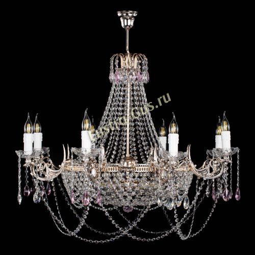 Люстра Елизавета №13 розовая в Симферополе Гусь Хрустальный
