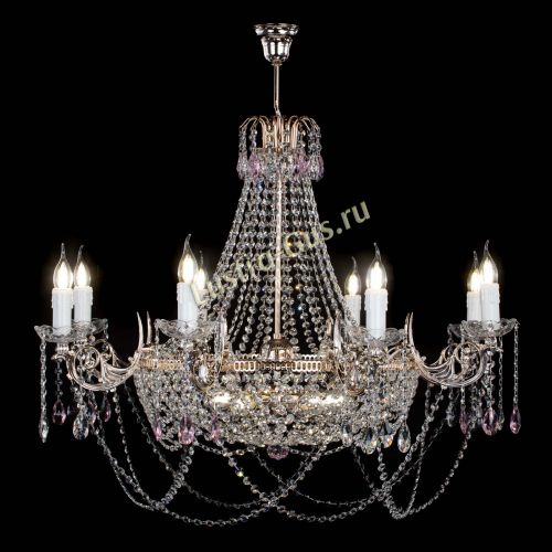 Люстра Елизавета №13 розовая в Симферополе Гусь Хрустальный