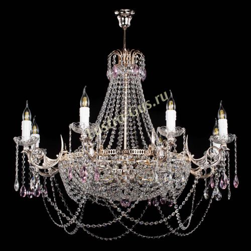 Люстра Елизавета №13 розовая в Симферополе Гусь Хрустальный