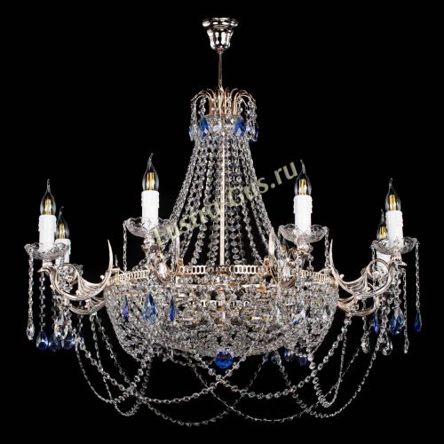 Люстра Елизавета №13 синяя в Симферополе Гусь Хрустальный