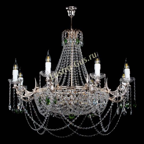 Люстра Елизавета №13 зеленая в Симферополе Гусь Хрустальный