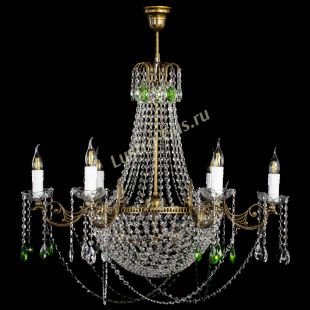  Люстра Елизавета малая №9 под бронзу Зеленая