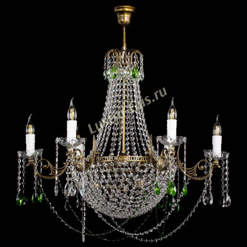 Люстра Елизавета малая №9 под бронзу Зеленая в Симферополе Гусь Хрустальный