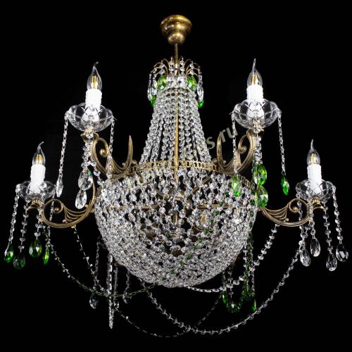 Люстра Елизавета малая №9 под бронзу Зеленая в Симферополе Гусь Хрустальный