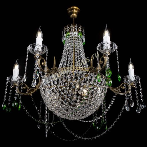 Люстра Елизавета малая №9 под бронзу Зеленая в Симферополе Гусь Хрустальный