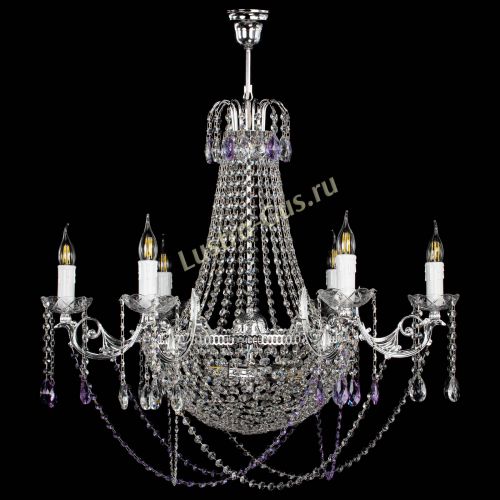 Люстра Елизавета малая №9 фиолетовая в Симферополе Гусь Хрустальный