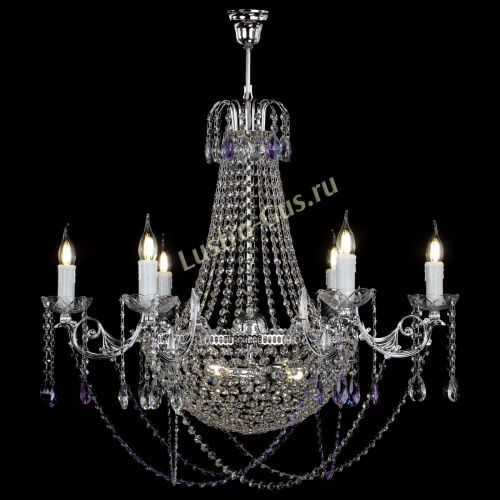 Люстра Елизавета малая №9 фиолетовая в Симферополе Гусь Хрустальный