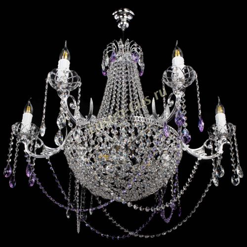 Люстра Елизавета малая №9 фиолетовая в Симферополе Гусь Хрустальный