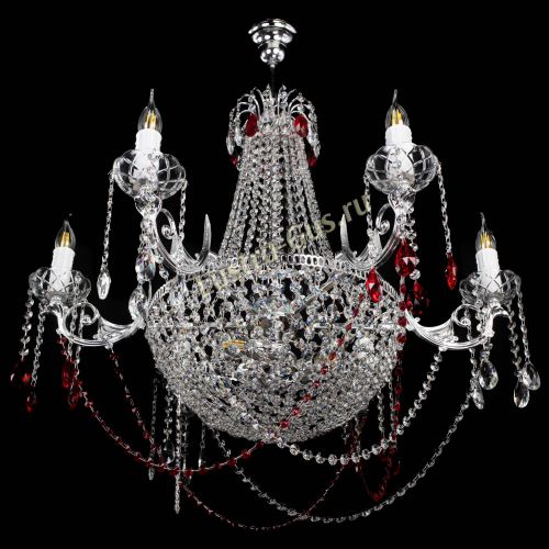 Люстра Елизавета малая №9 красная в Симферополе Гусь Хрустальный