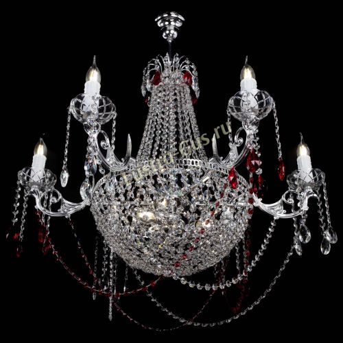 Люстра Елизавета малая №9 красная в Симферополе Гусь Хрустальный