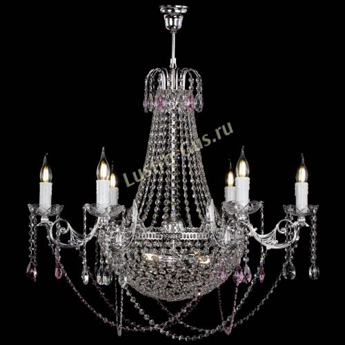 Люстра Елизавета малая №9 розовая в Симферополе Гусь Хрустальный