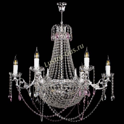 Люстра Елизавета малая №9 розовая в Симферополе Гусь Хрустальный
