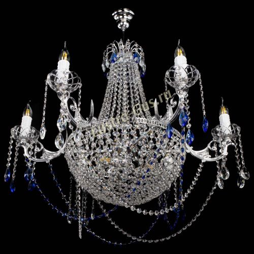 Люстра Елизавета малая №9 синяя в Симферополе Гусь Хрустальный