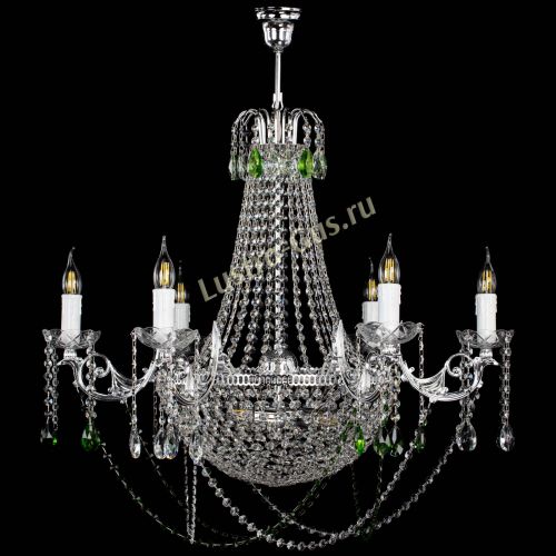 Люстра Елизавета малая №9 зеленая в Симферополе Гусь Хрустальный